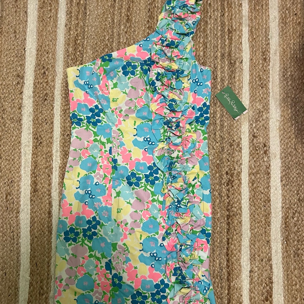 Lilly Pulitzer Multicolor Floral One-Shoulder Dress